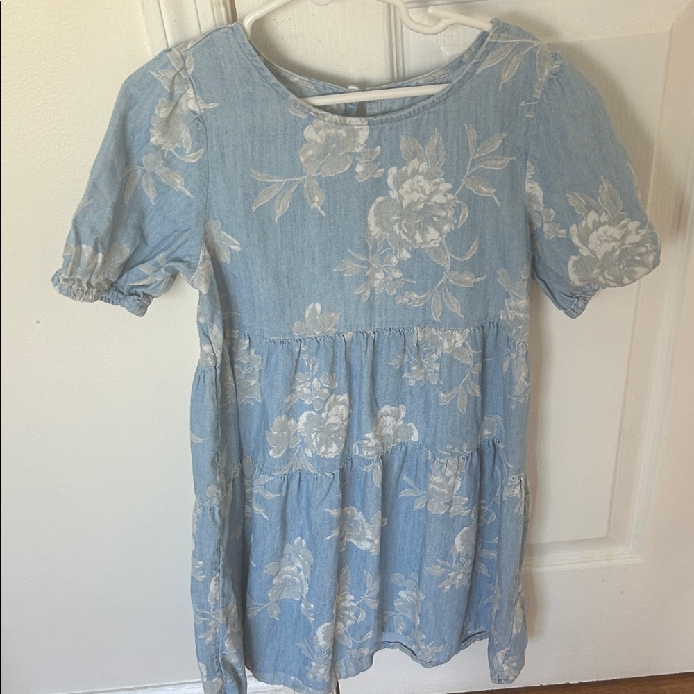 Old Navy Light Blue Floral Kids Dress